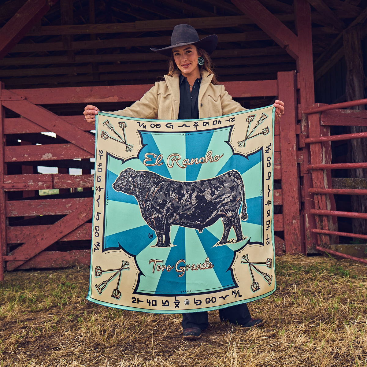 Fringe Scarves Toro Grande Angus Silk Scarf western gift for the cowgirl or cowboy in your life western clothing Utah