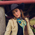 Fringe Scarves Toro Grande Angus Silk Scarf dressed up for a night at the rodeo western clothing