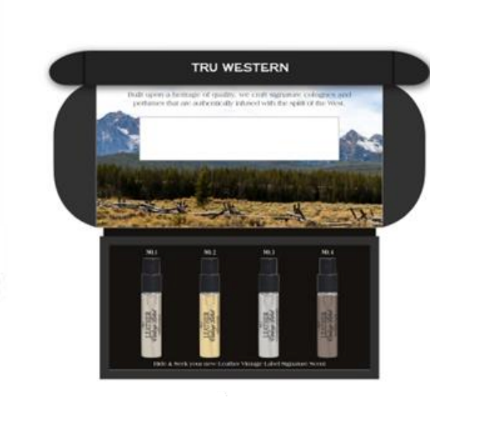 Tru Western Leather Discovery Set mens cologne gift travel set trial sizes western cowboy country free shipping Boltranchstore.com
