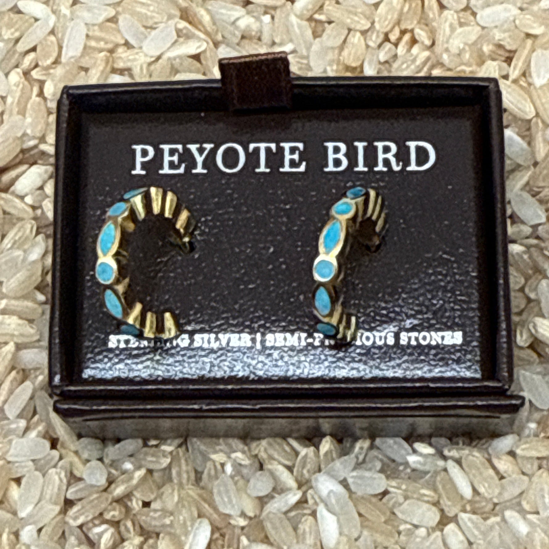 Turquoise Gold Stud Earrings order at boltranchstore.com
