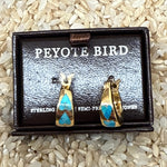 Turquoise Gold Stud Earrings order at boltranchstore.com
