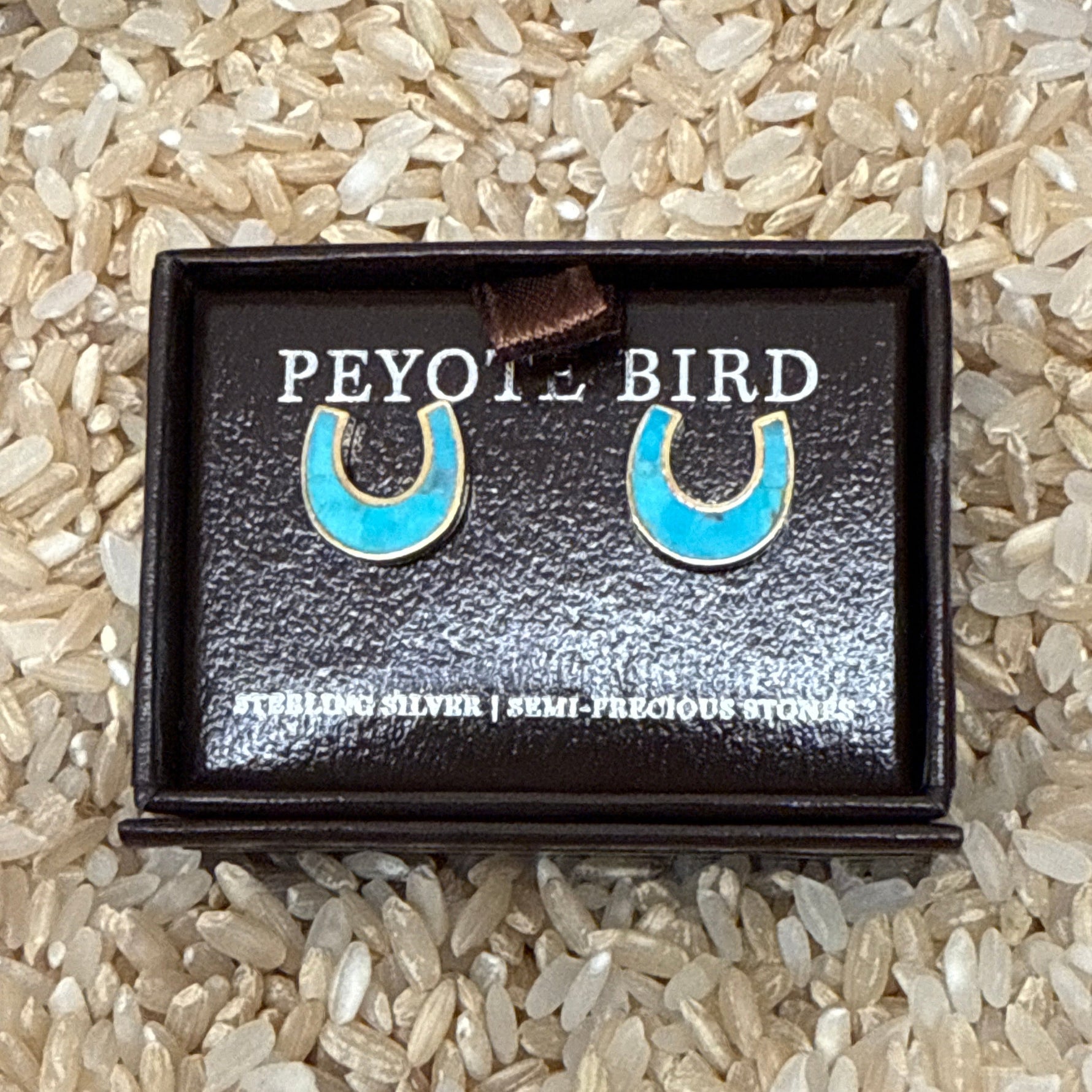 Turquoise Gold Stud Earrings order at boltranchstore.com