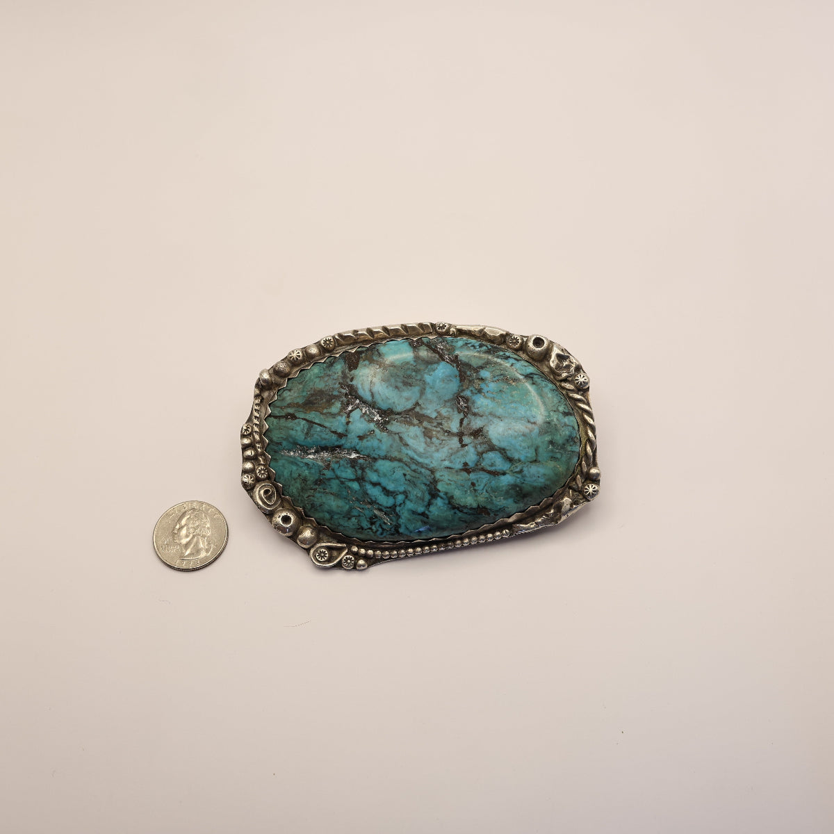 Turquoise Matrix Oval Buckle