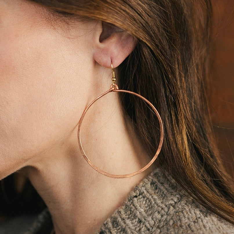 Twisted Silver Hammered Hoops at boltranchstore.com free shipping in stock womens hoops earrings 