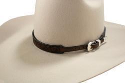 Twister Paisley Brown Hatband with a silver buckle fits most hats at boltranchstore.com