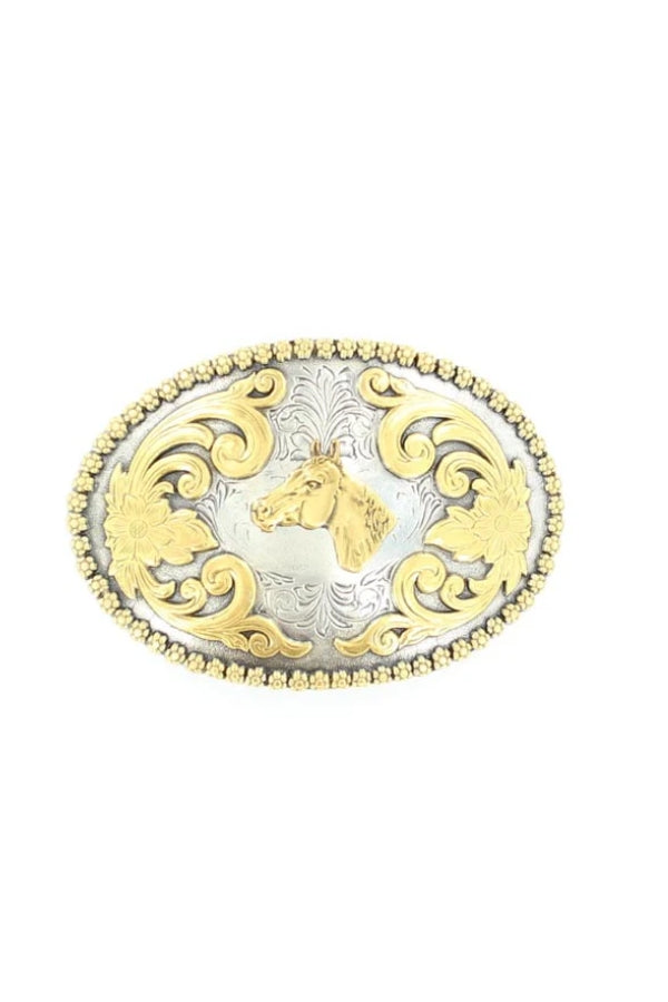 Nocona Oval Floral Embossed Buckle