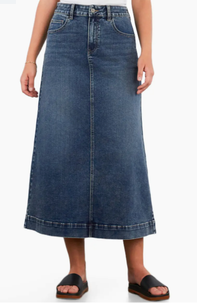 Upper Eastside Maxi Skirt womens denim skirt classic casual western fashion Boltranchstore.com free shipping