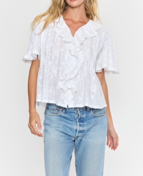 Urmi Short Sleeve Ruffled Blouse Buy at Boltranchstore.com western boutique