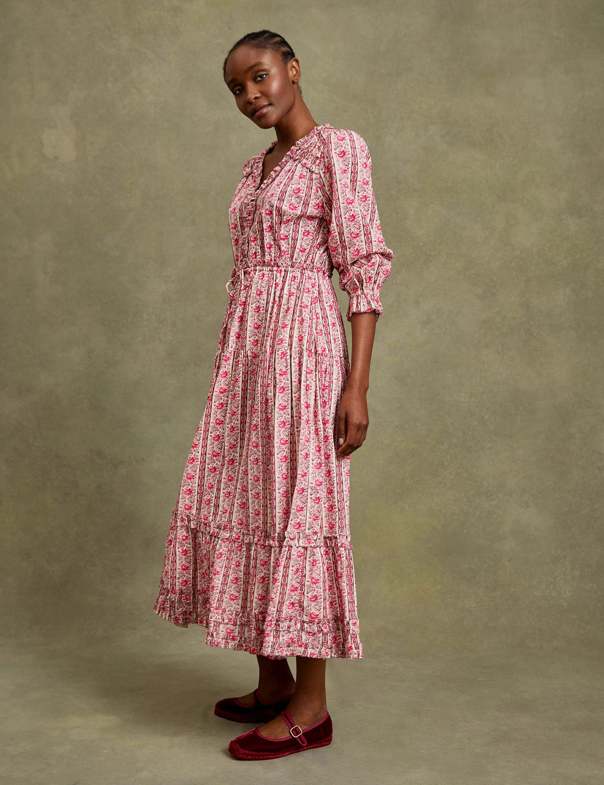 Penelope Chilvers Vilanova Dress button through bodice with long blouson sleeves western fashion
