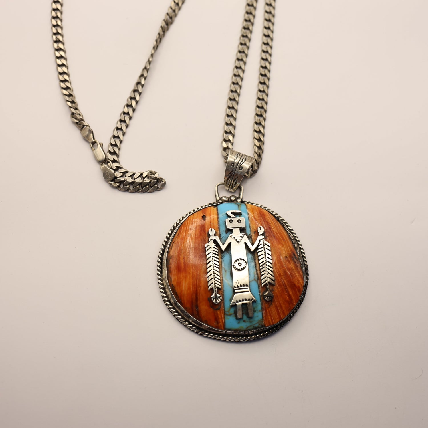 Vintage Red Coral Necklace turquoise native american antique inlay necklace
