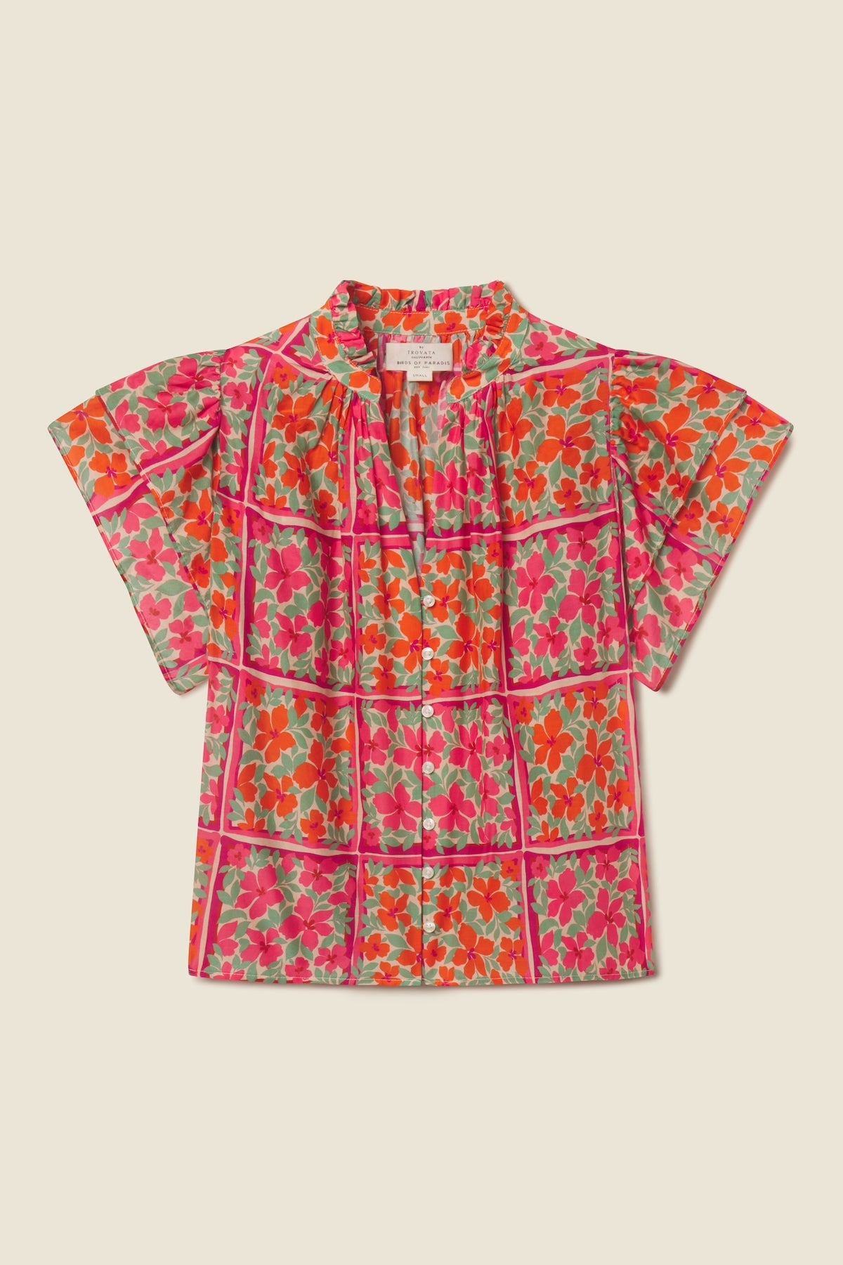 Violette Blouse Botanic Tile shop at boltranchstore.com free shipping womens colorful floral shirt and skirt