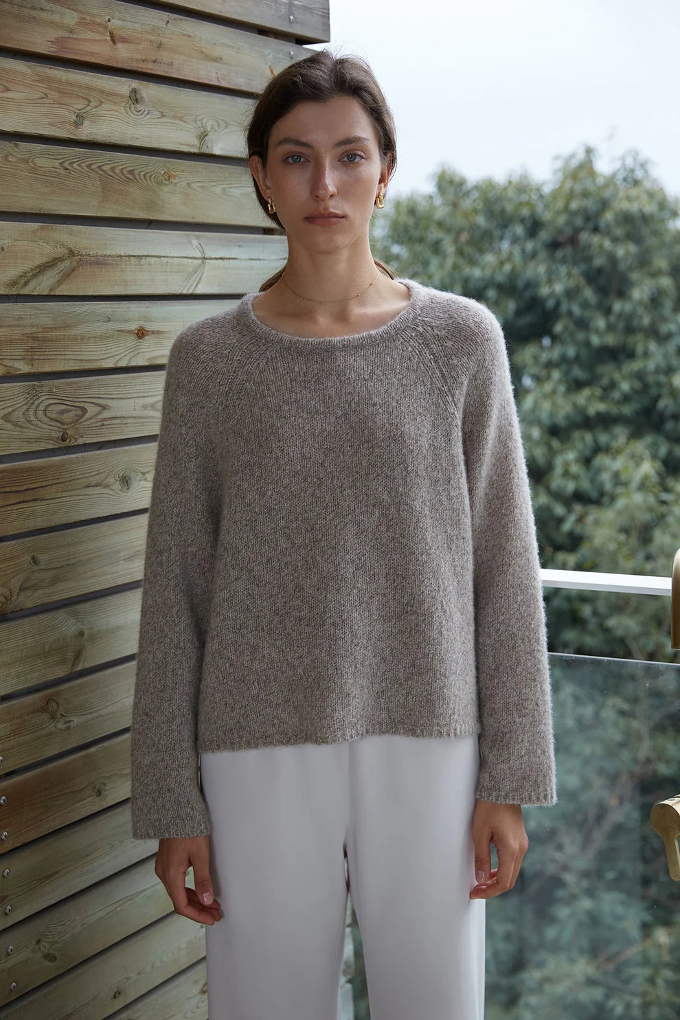 W Cashmere Sierra Crew Neck Sweater