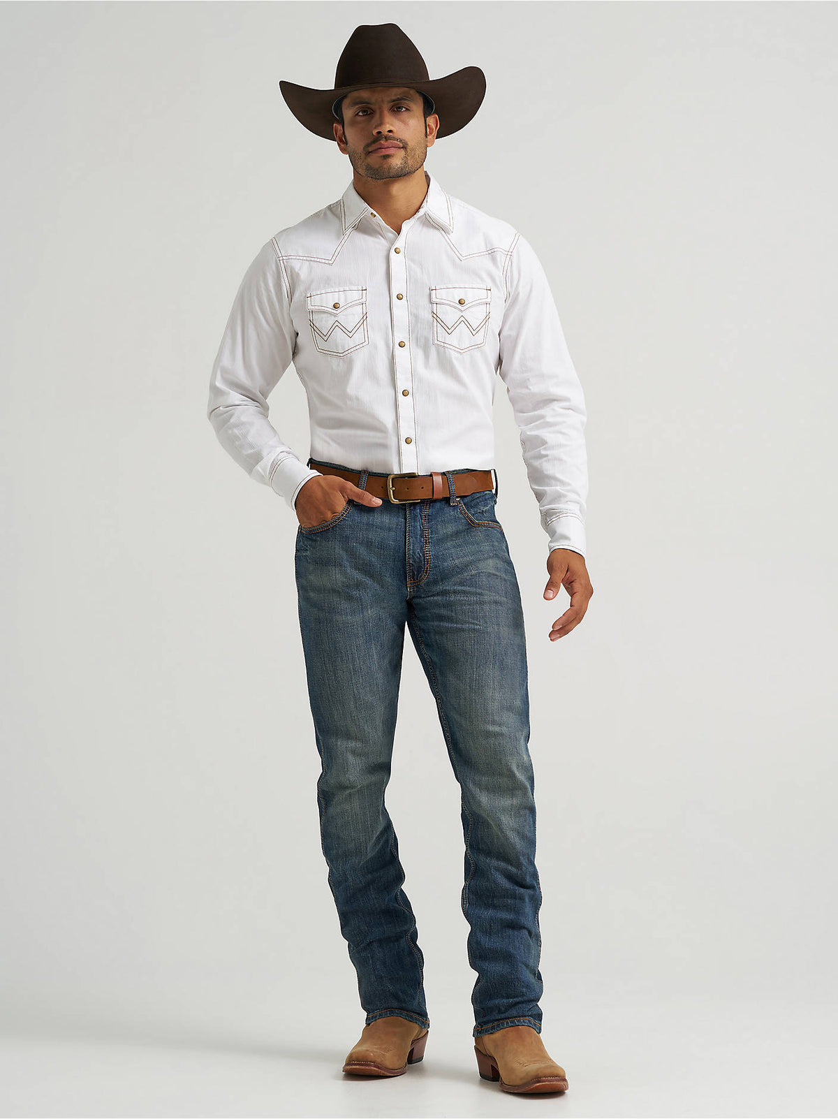 Western mens clothing rodeo Utah fashion Wrangler Mens Retro Slim Fit Straight Leg Jean Bozeman SKU WLT88BZ