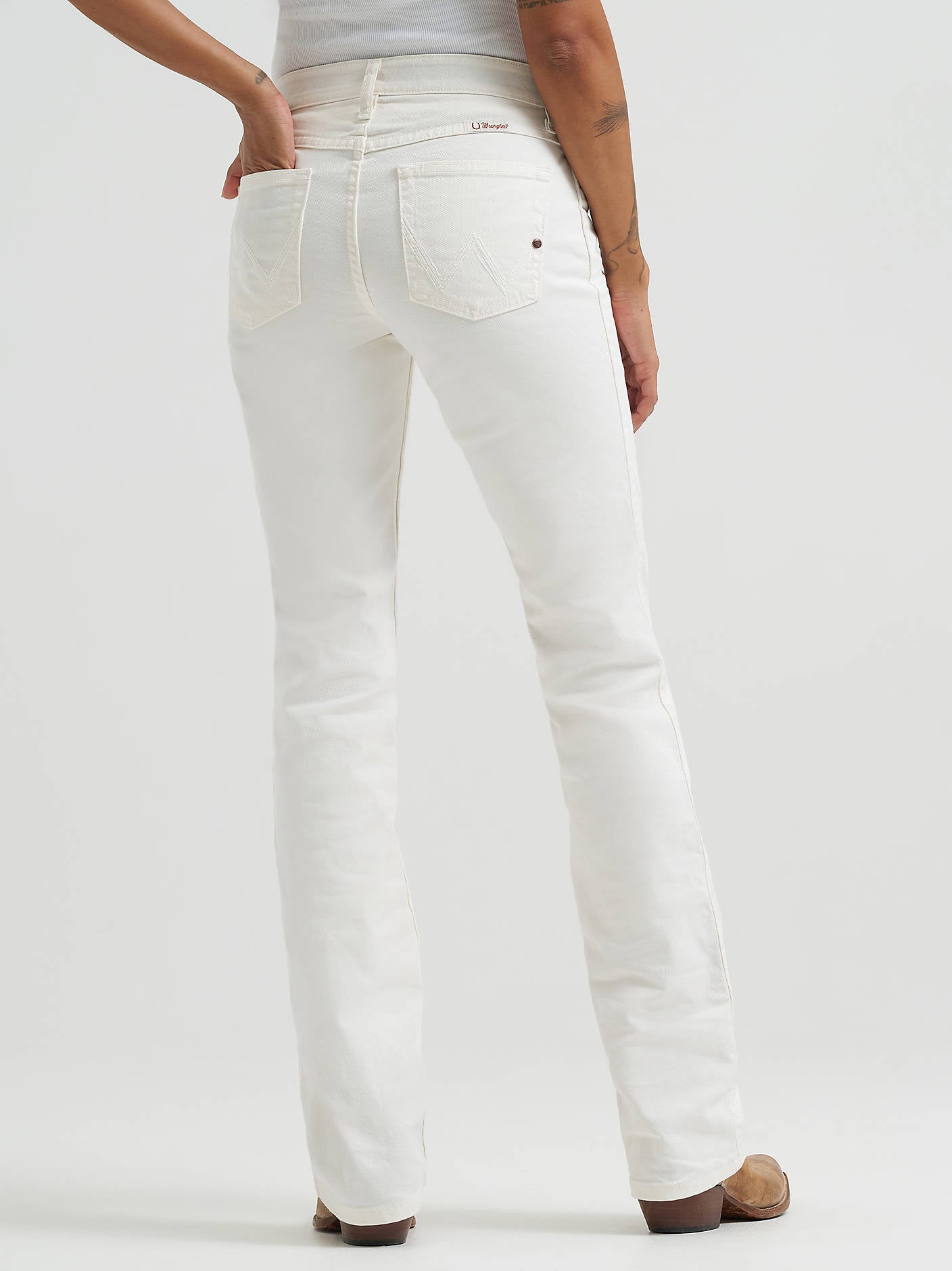 Wrangler Womens Q baby White Bootcut Jean