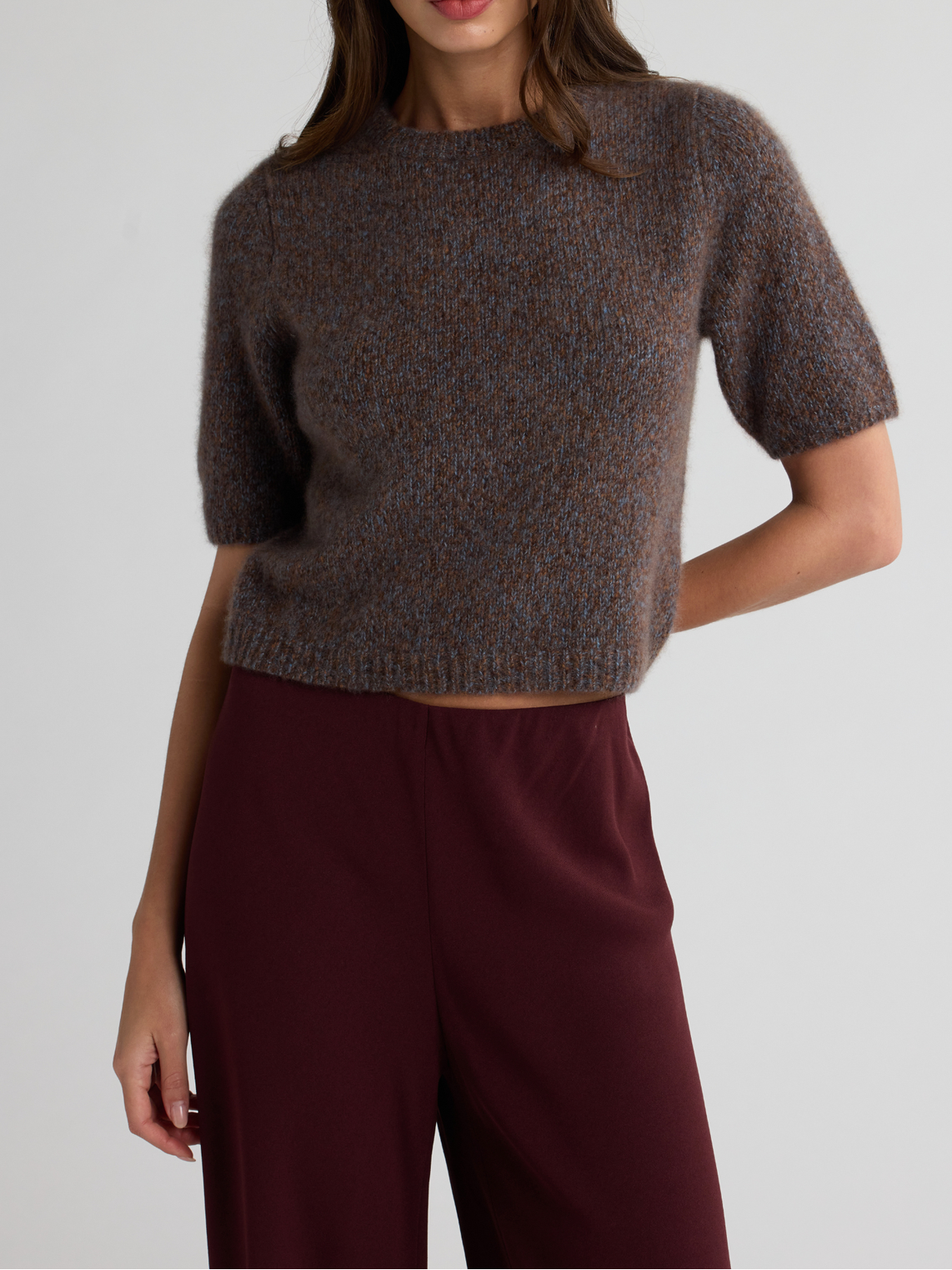 W Cashmere Brenda Short Sleeve Sweater