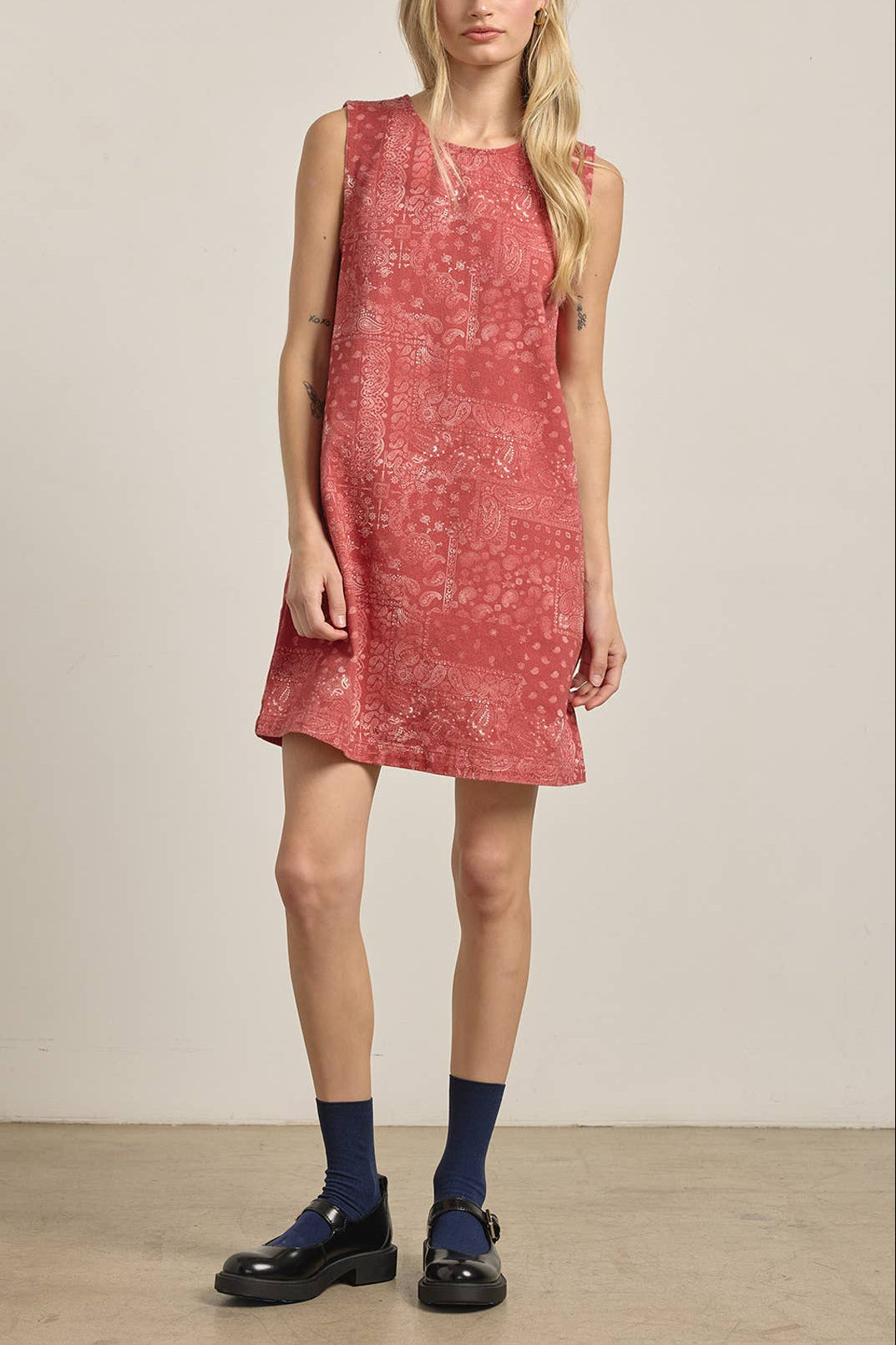 Washed Bandana Dress womens red rodeo summer short dress Boltranchstore.com red bandana western fashion style free shipping