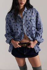 We The Free Flower Shirt buy at boltranchstore.com free shipping womens free people blue top 