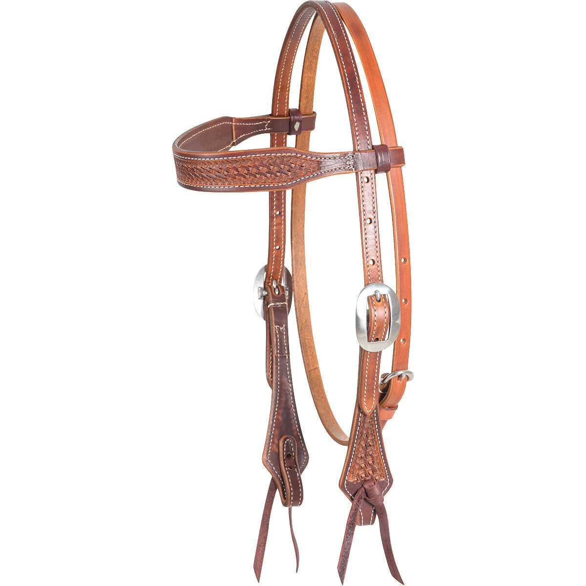 Weathered Antique Browband Headstall with Mini Basket Tooling  Find this at Boltranchstore.com