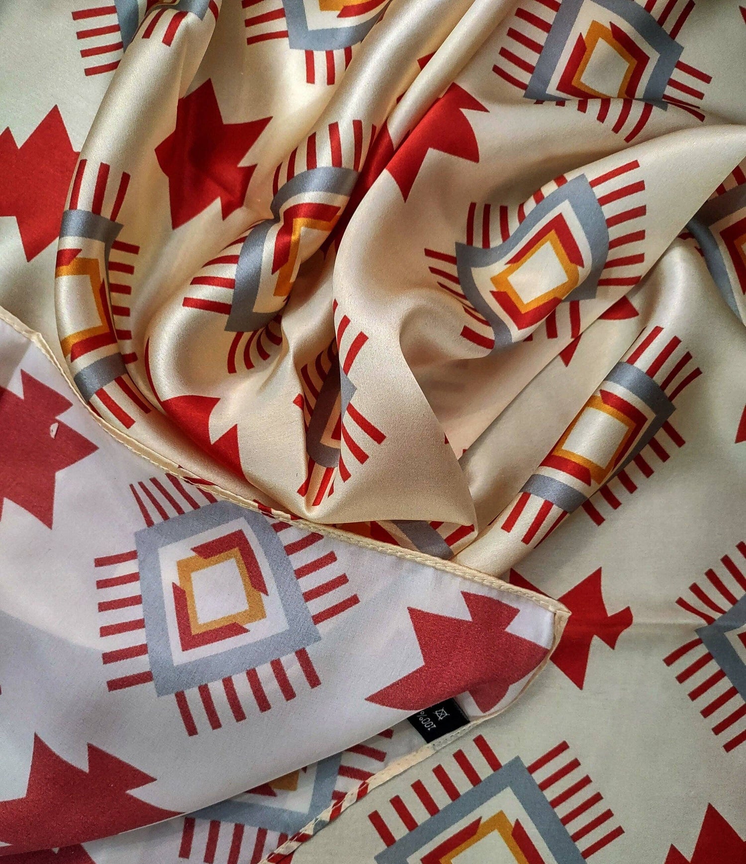 Wild Rag Silk Aztec Ivory and Burg accessories mens womens gift western fashion cowboy riding accessory 100% silk Free shipping Boltranchstore.com