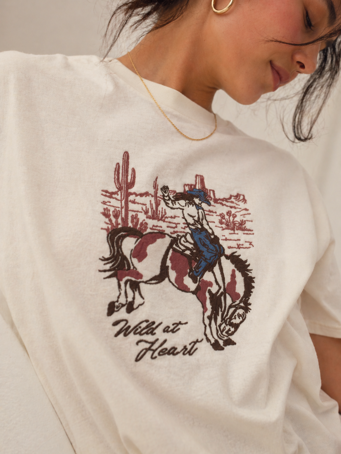 Wild at Heart Western Tee Sweet Claire embroidered cowgirl bucking horse Boltranchstore.com Free Shipping