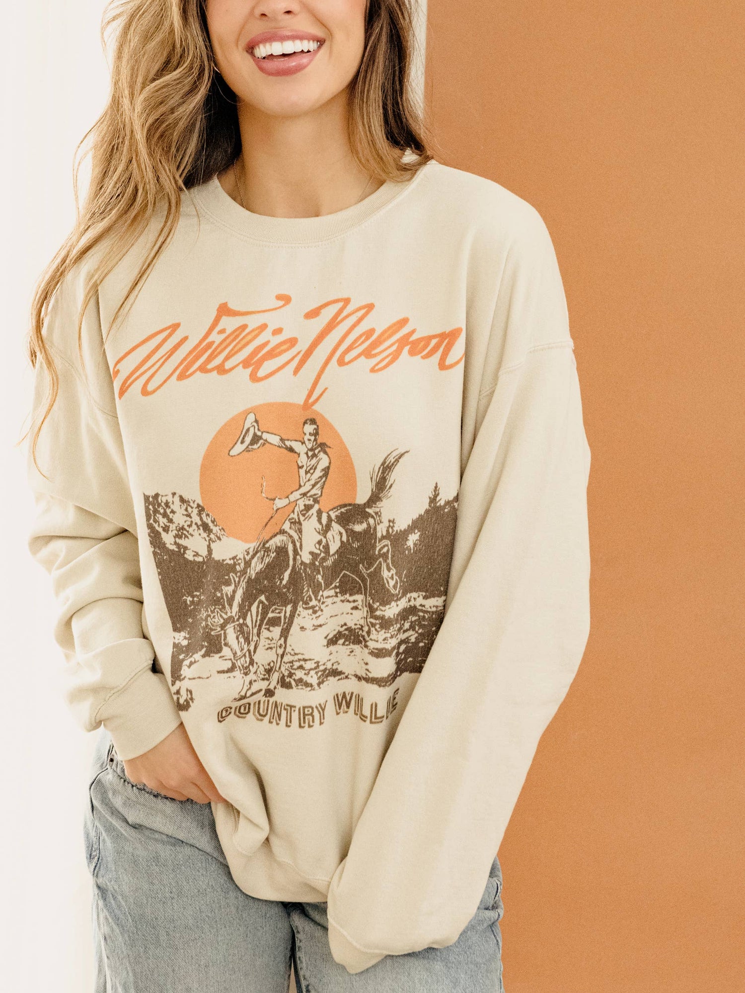 Willie Nelson Country Thrifted Crewneck available at boltranchstore.com