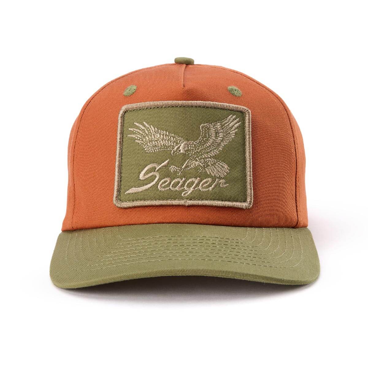 Seager Wingspan Snapback Maroon Green high profile structured crown ranch wear