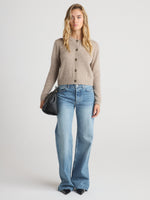 W Cashmere PHOEBE Cardigan Heather Brown layering cardigan for ranch wear and everyday western style Kamas