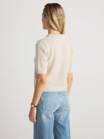W Cashmere BRENDA Short Sleeves Earth plush 3 gauge knit with ribbed sleeve cuffs western fashion Kamas