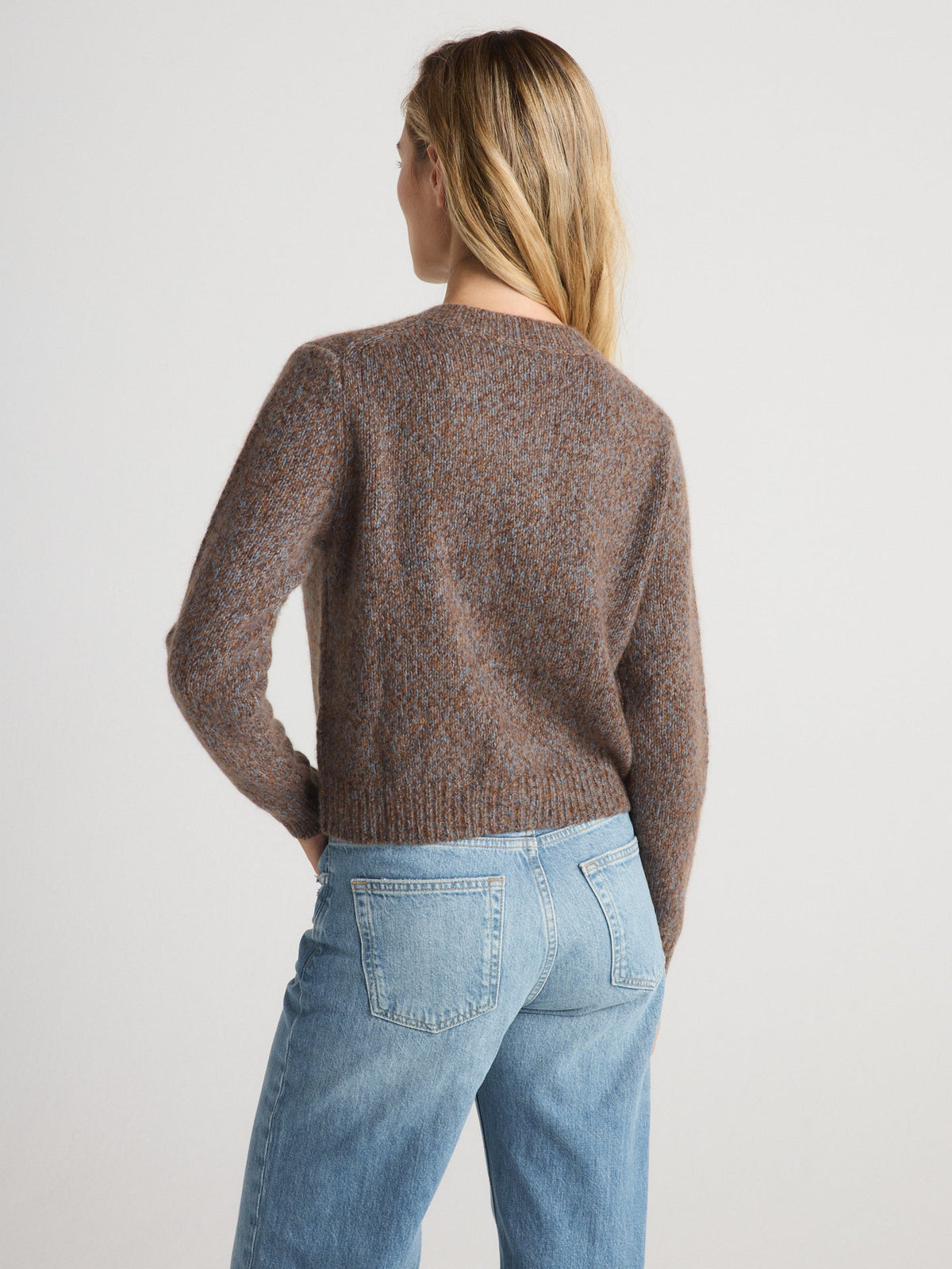 W Cashmere PHOEBE Cardigan Jay cropped shape with ribbed cuffs and hem womens western clothing