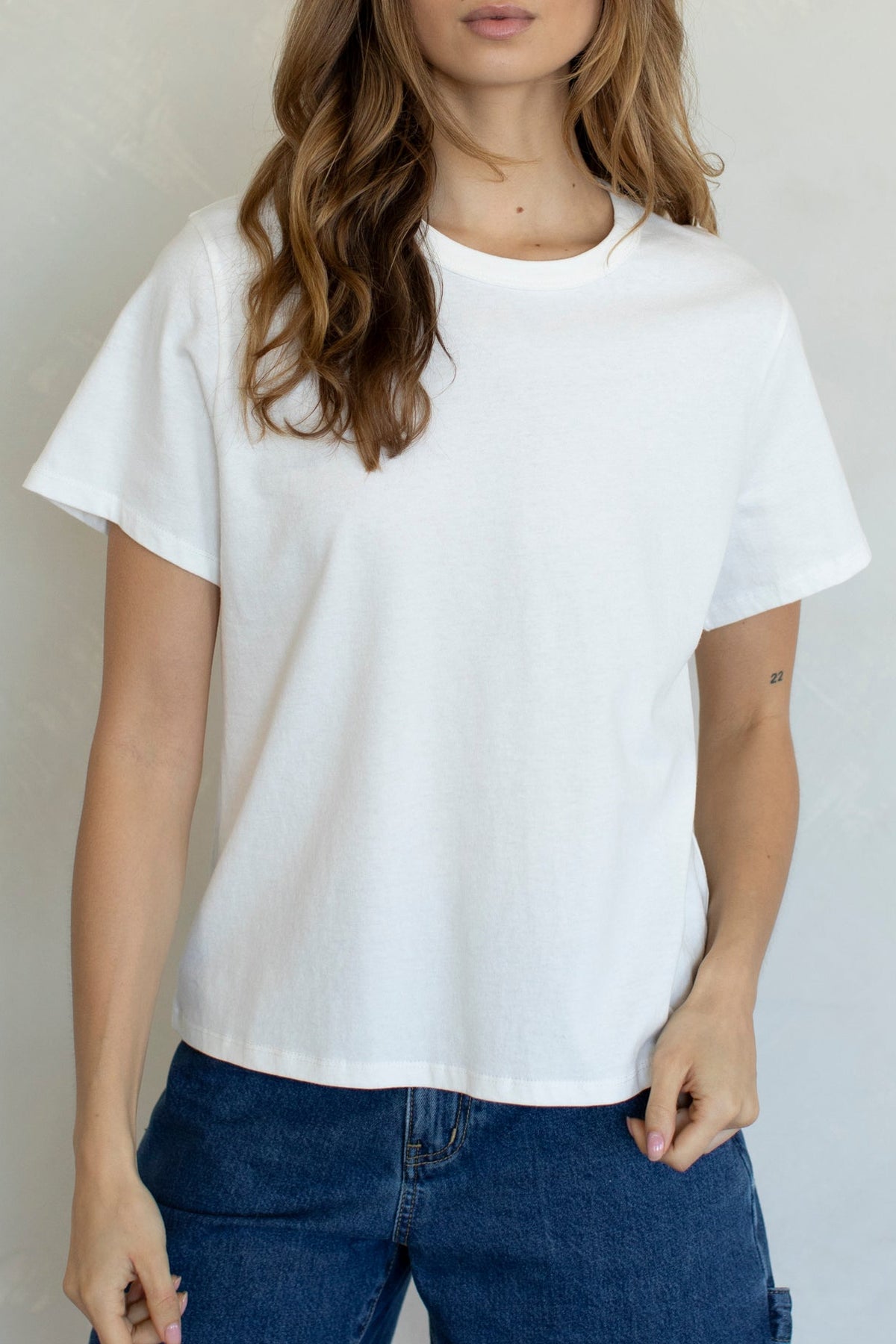 Womens Jules Top soft white tee shirt bolt ranch store