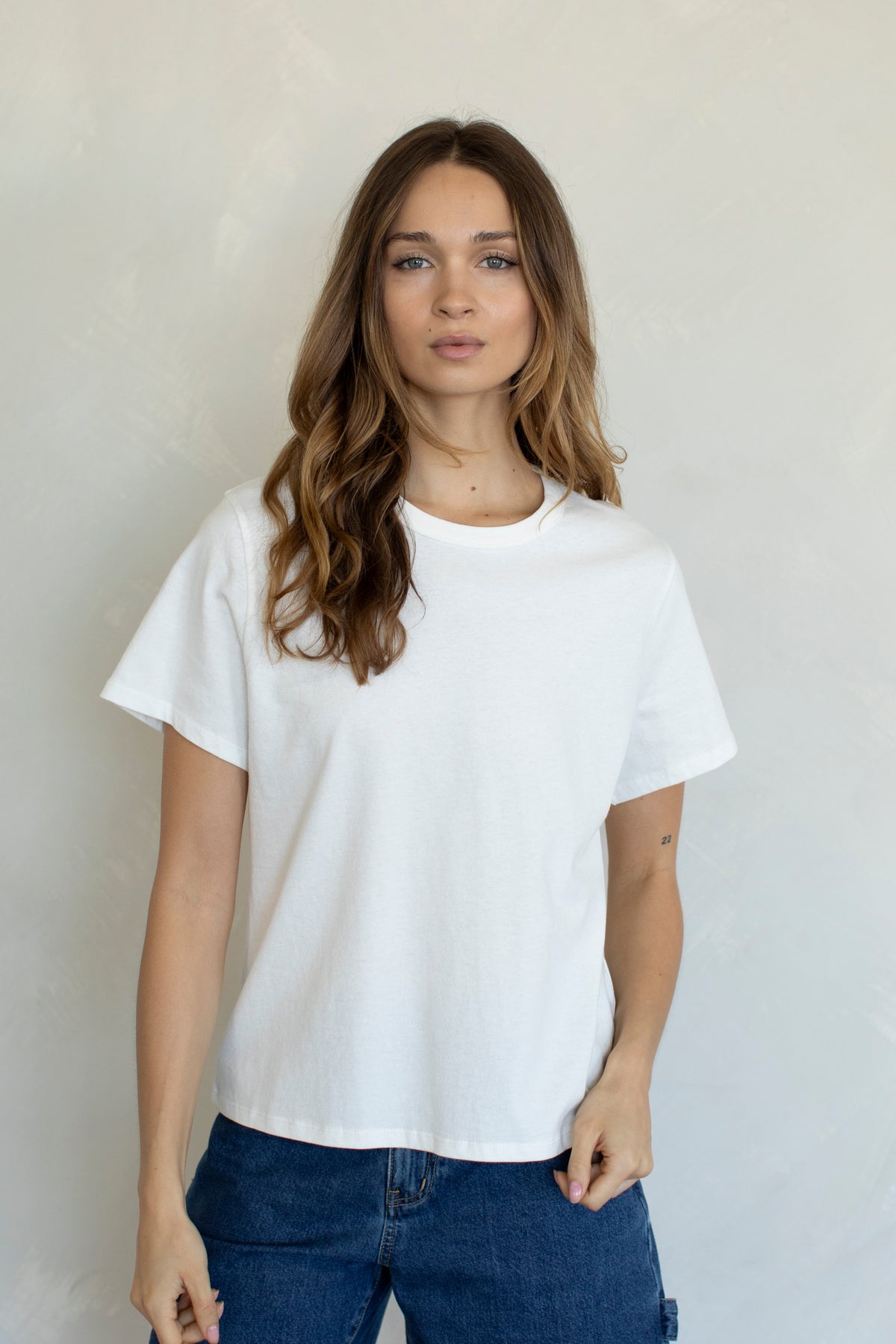 Womens Jules Top soft white tee shirt bolt ranch store