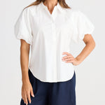 Womens Meadow Shirt womens white short sleeve spring summer top puff sleeve everyday blouse shop at boltranchstore.com free shipping