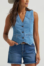 Womens Wrangler Denim Vest 112375234 womens denim Boltranchstore.com free shipping sleeveless western fashion