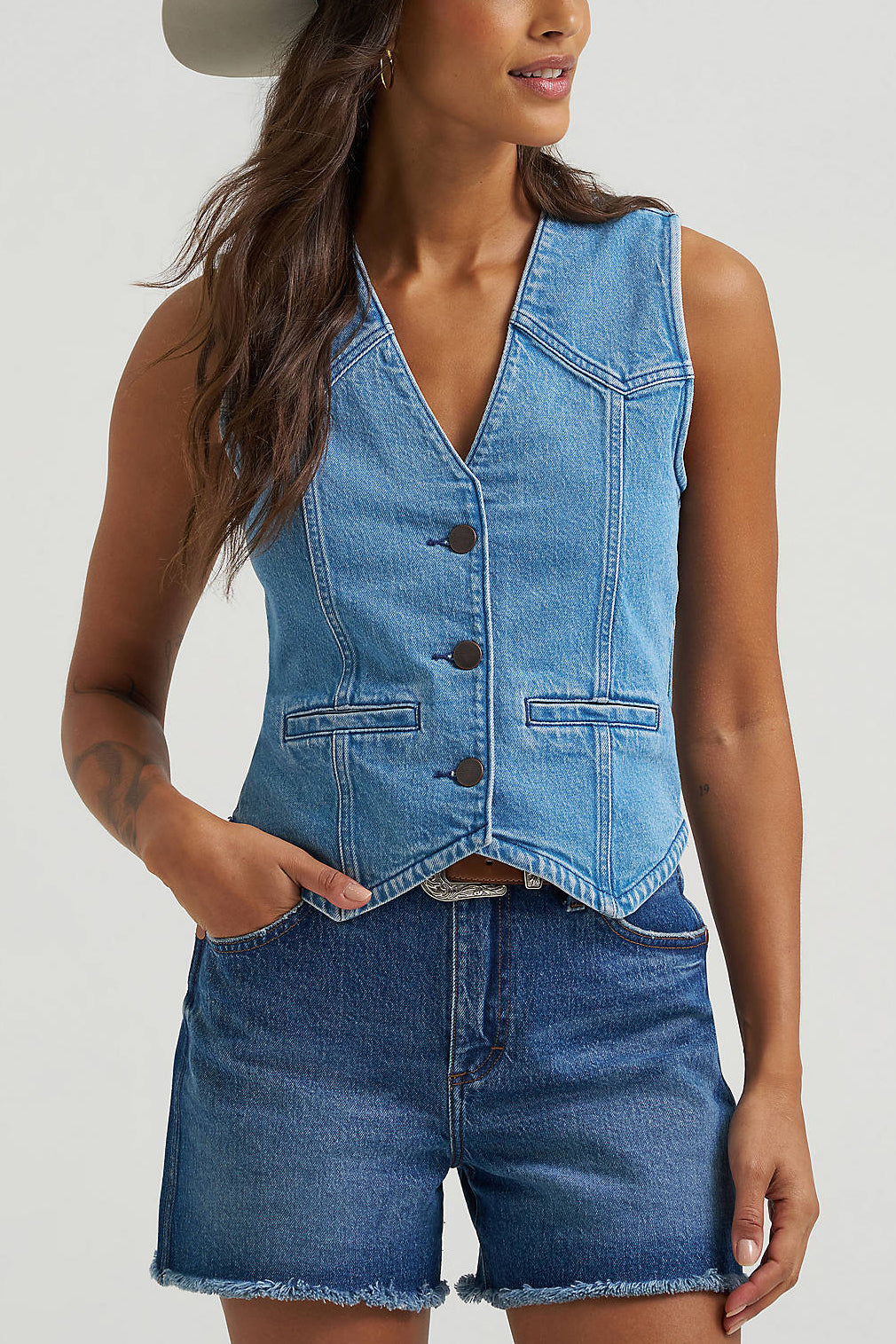 Womens Wrangler Denim Vest 112375234 womens denim Boltranchstore.com free shipping sleeveless western fashion