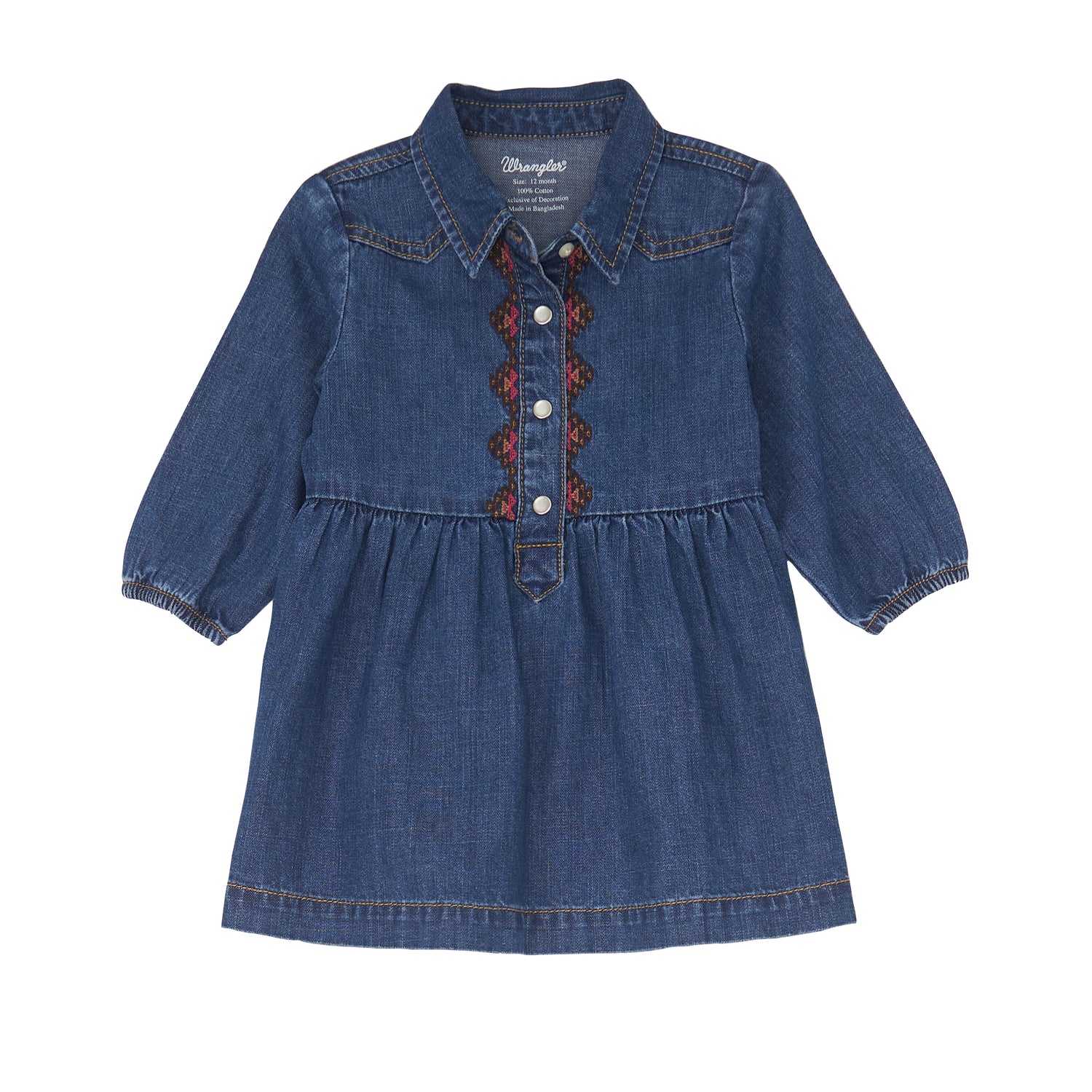 Wrangler Baby Girl LS Denim Snap Dress