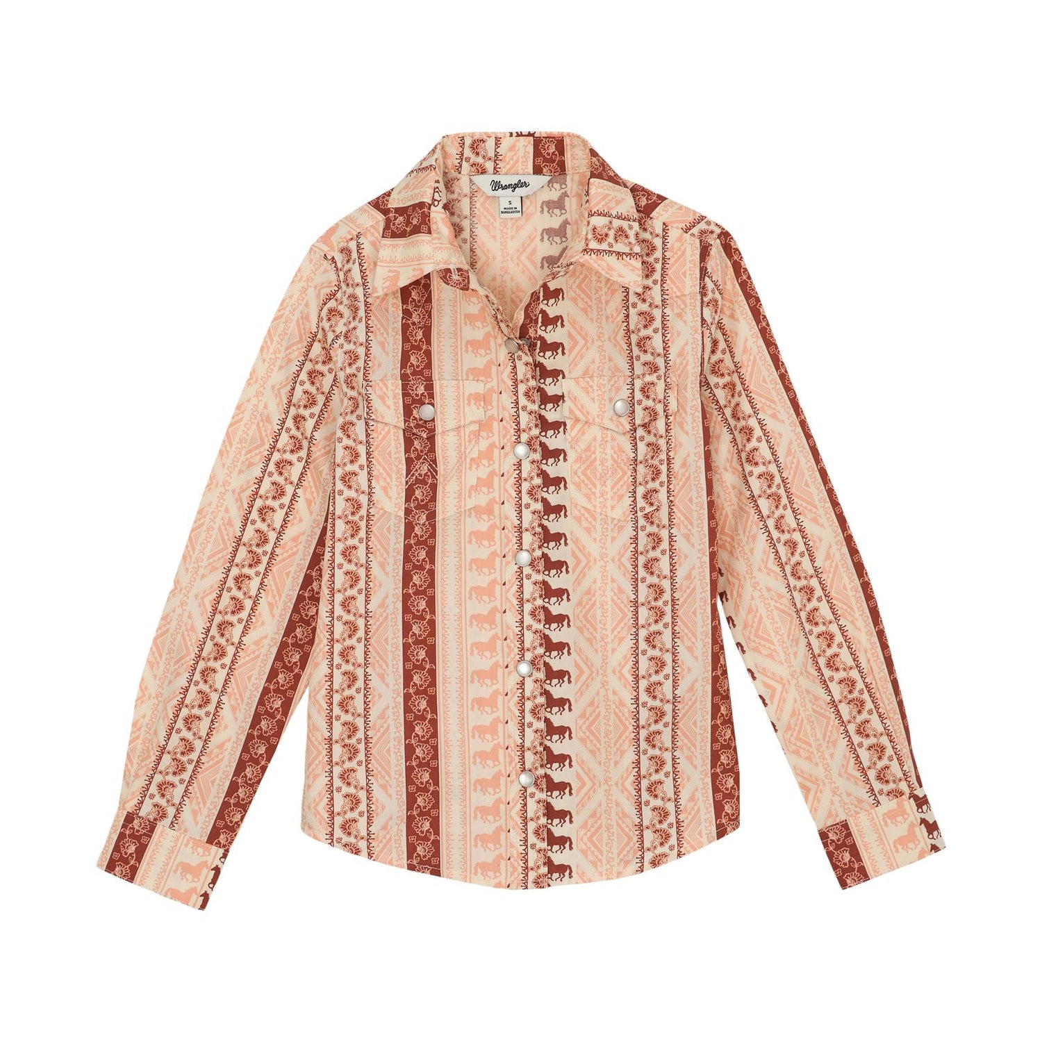 Wrangler Girls Pink Western Top