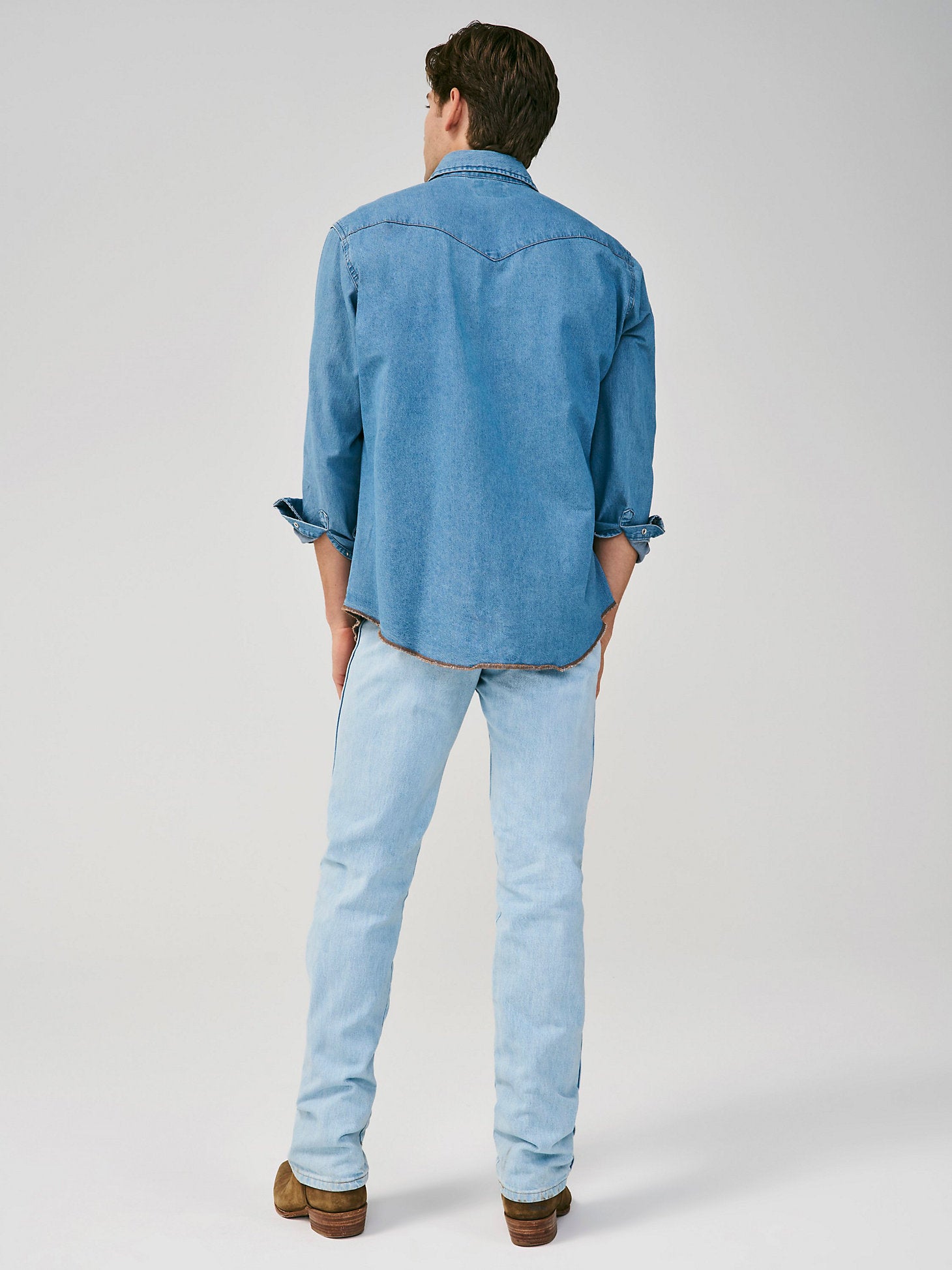 Wrangler Mens Cowboy Cut LS Denim Snap Shirt