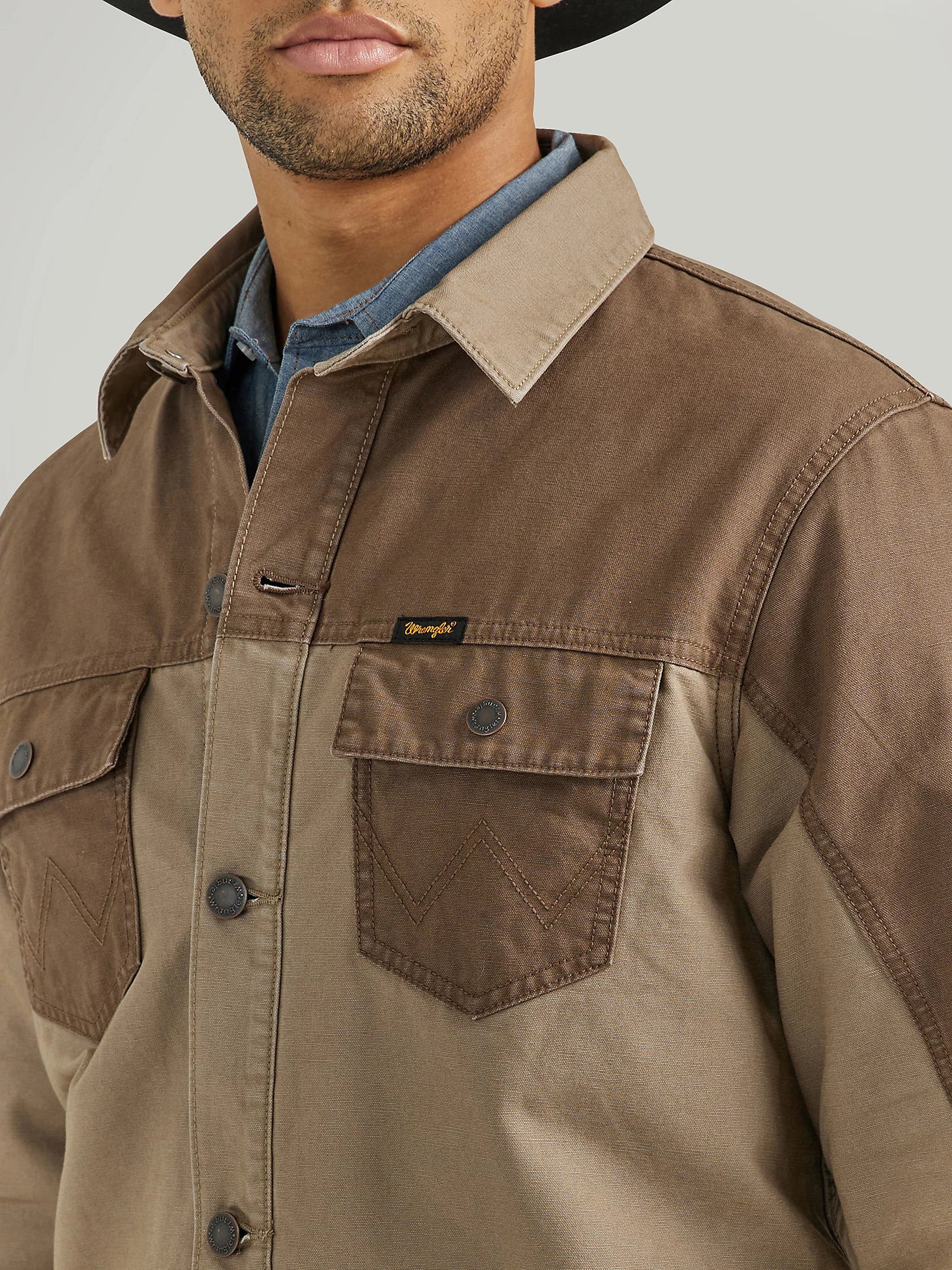 Wrangler Mens Mixed Canvas Chore Jacket