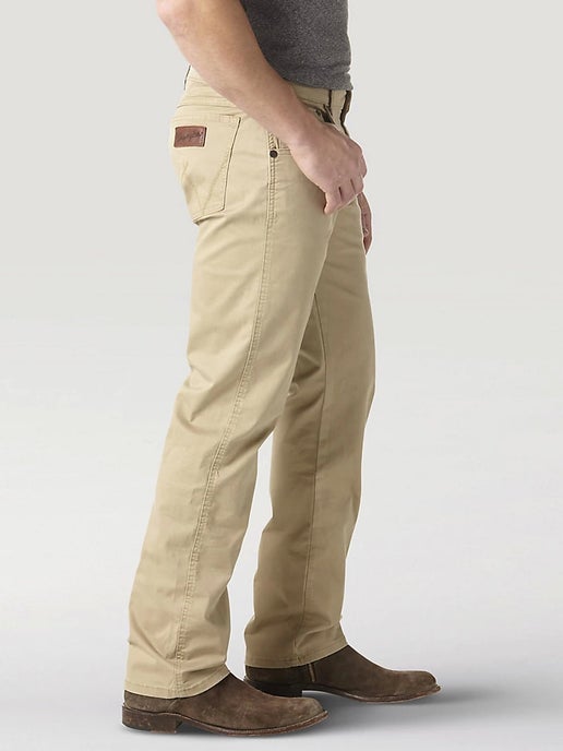Wrangler Mens Retro Tan Slim Straight Fawn