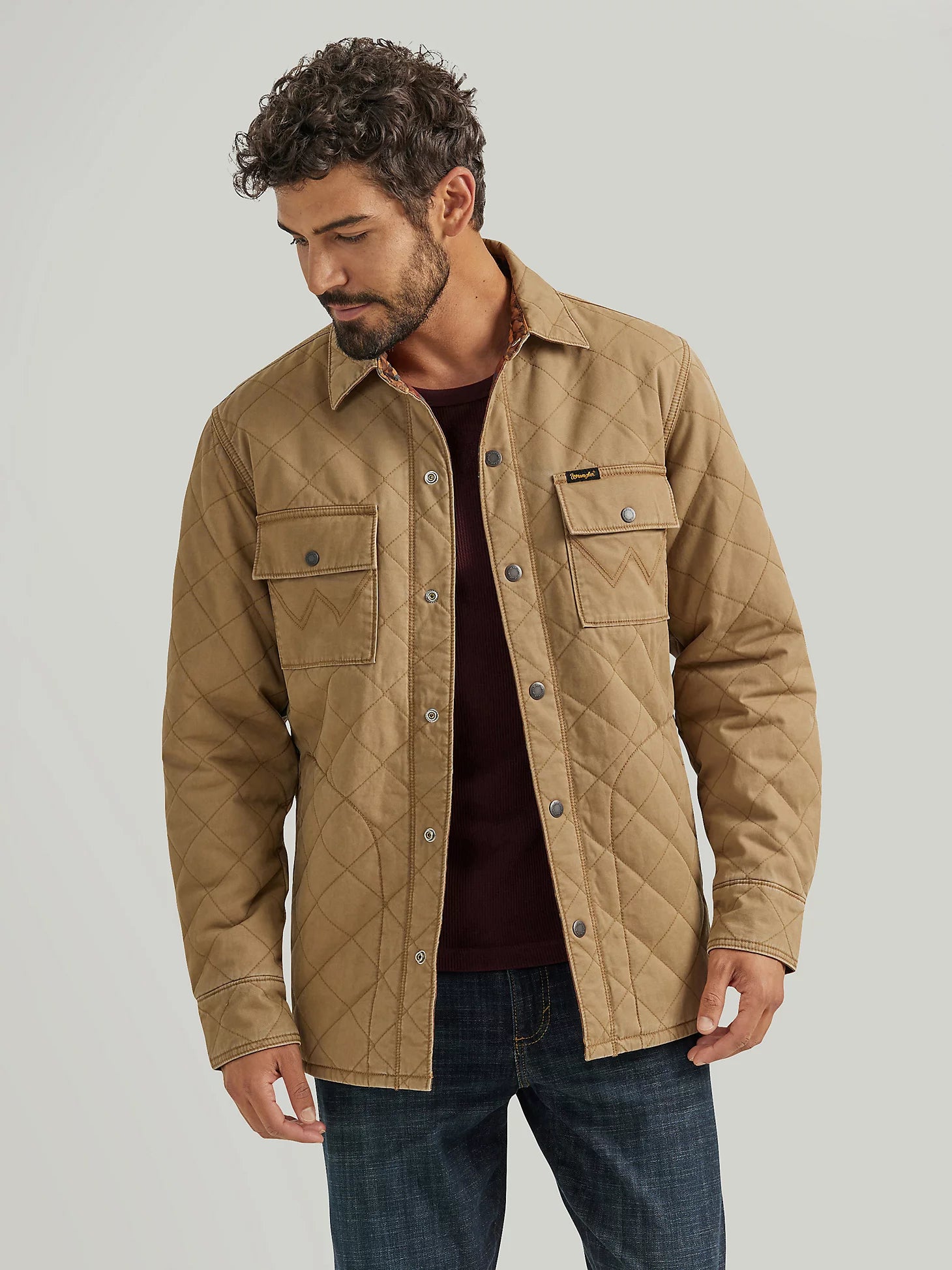 Wrangler Mens Reversible Quilted Shirt Jacket