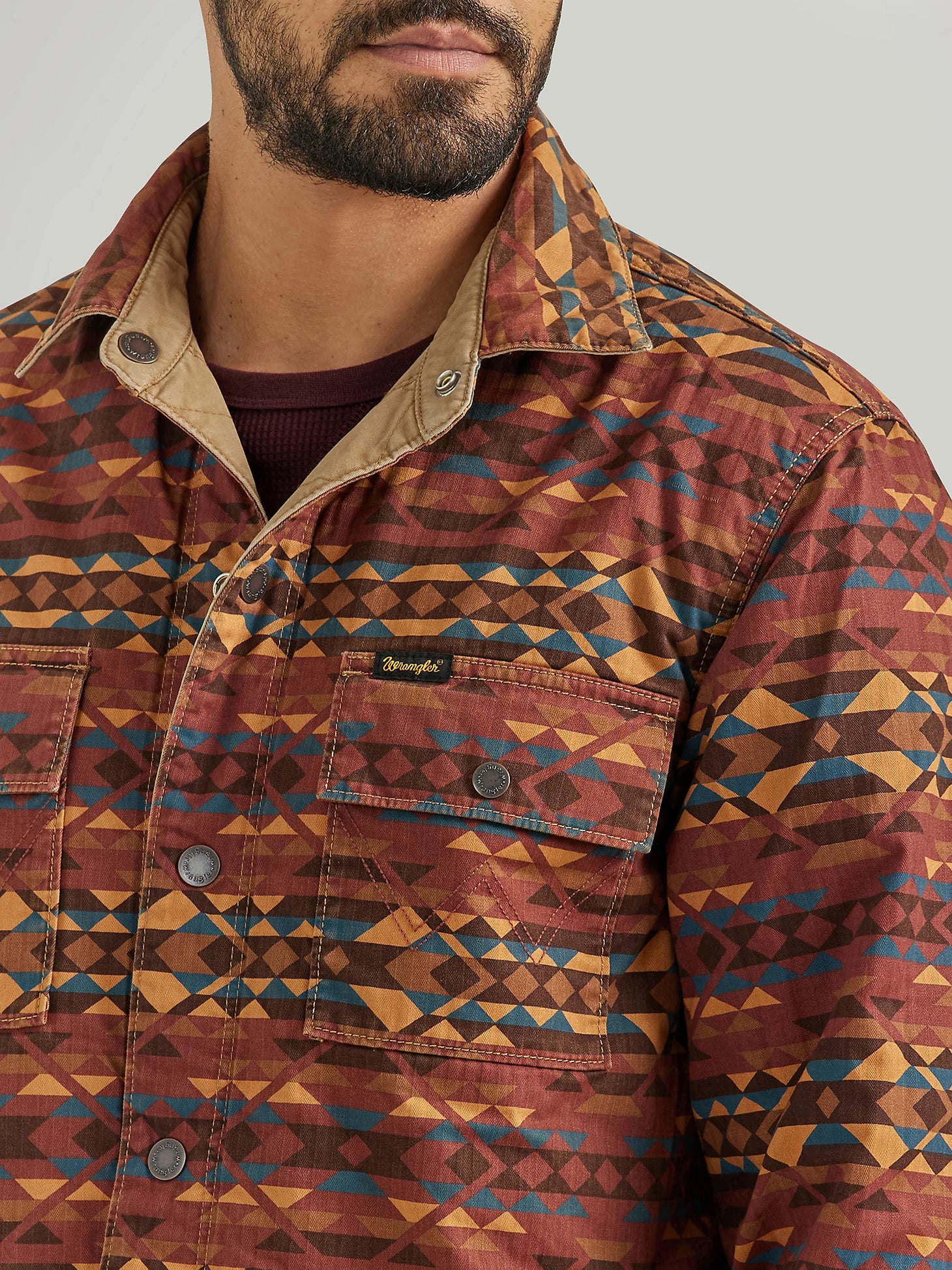 Wrangler Mens Reversible Quilted Shirt Jacket