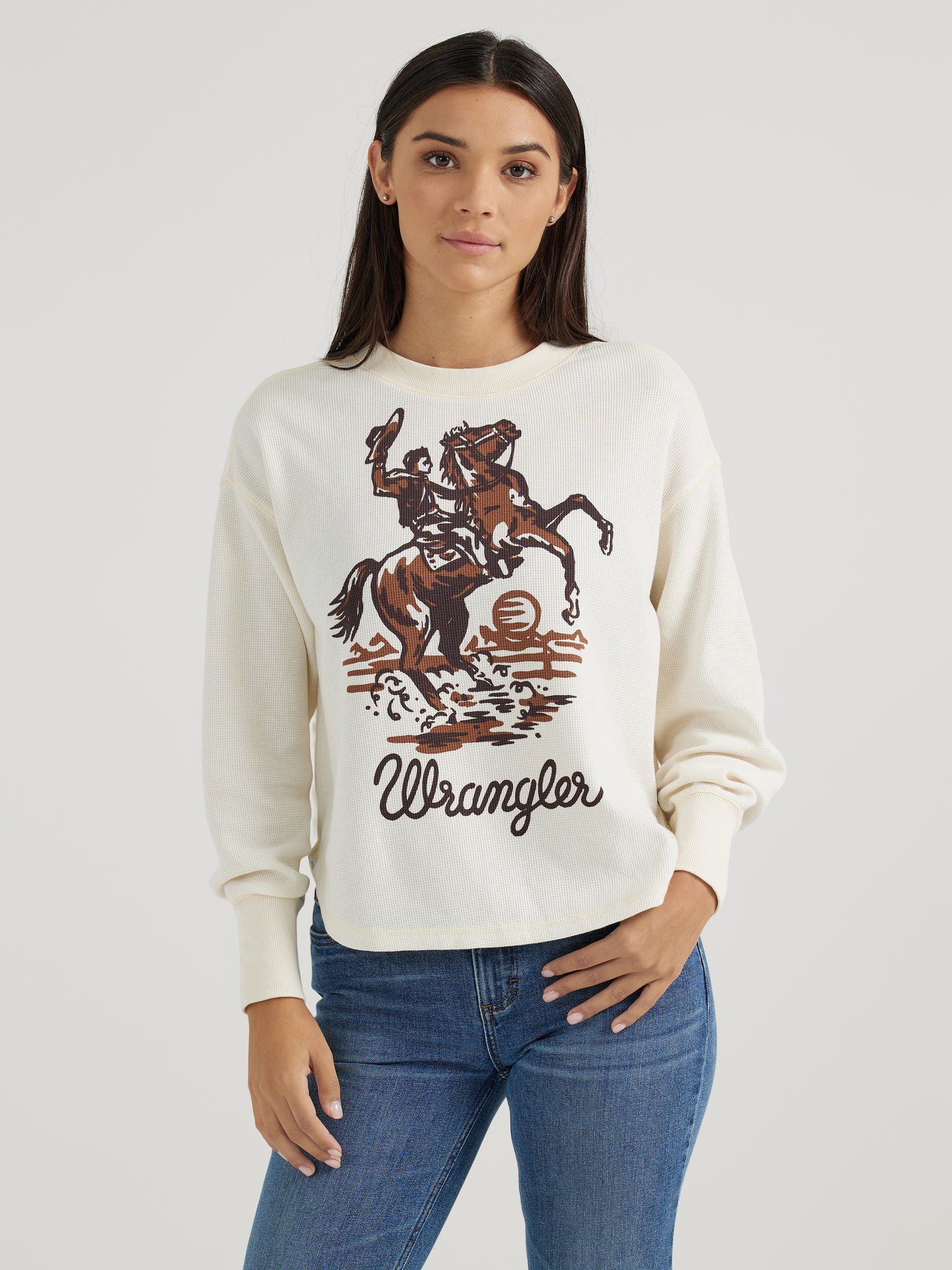 Wrangler Womens Thermal  LS Bucking Shirt