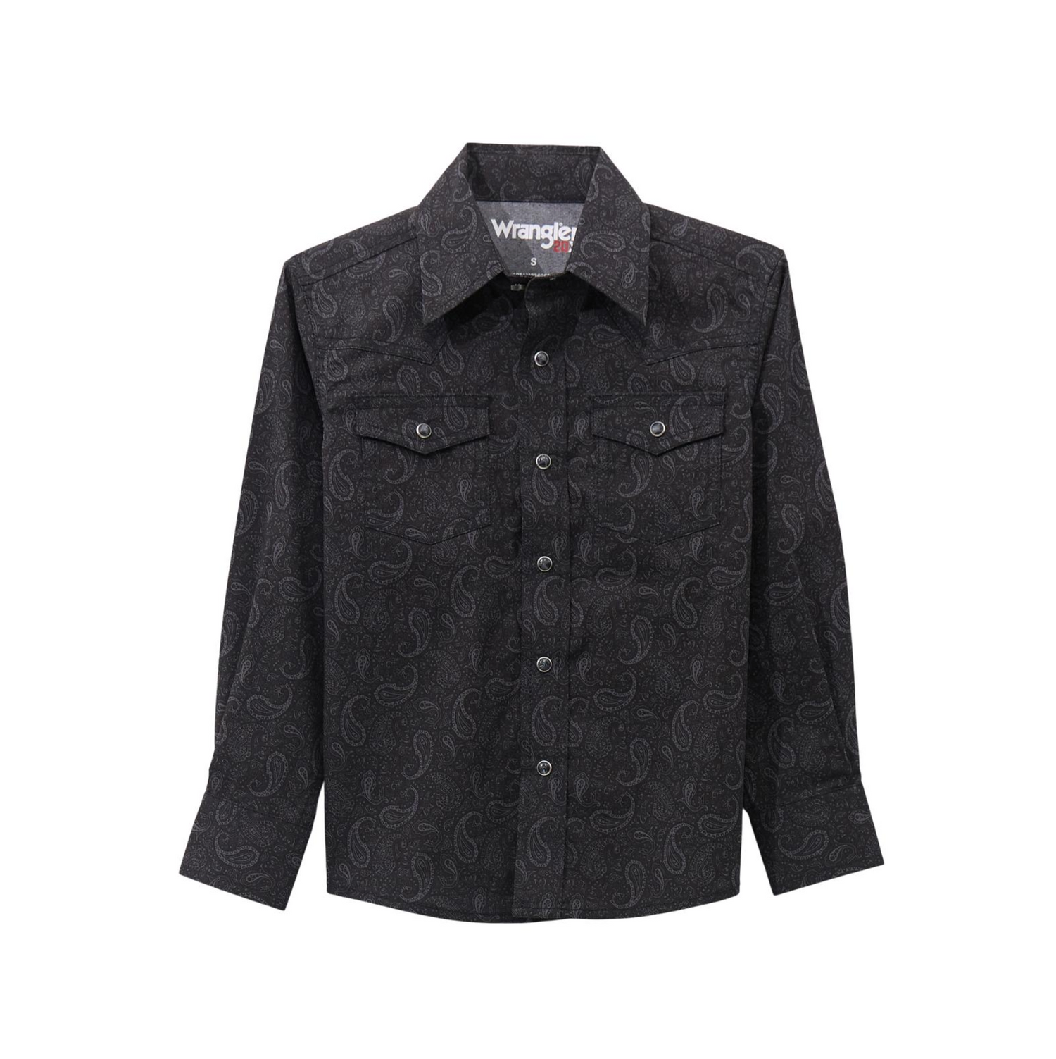 Wrangler Boys 20X Black Paisley Shirt buy at boltranchstore.com western wear kids free shipping