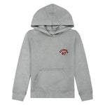  Wrangler Boys 47 Logo Pullover Hoodie in Mid Gray Melange SKU 112380315 with kangaroo pocket and Wrangler inverted a hoodie without a tie string