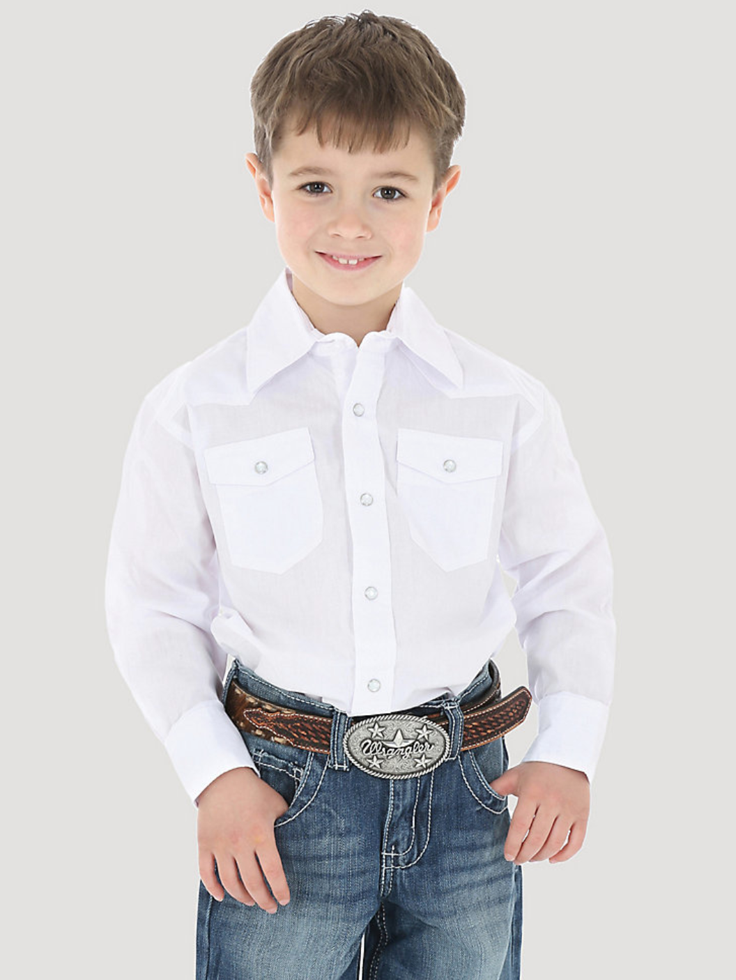 Wrangler Boys Dress Western Snap Shirt AT BOLTRANCHSTORE.COM free shipping boys classic western white shirt shirt for FFA or 4h show white western shirt in stock