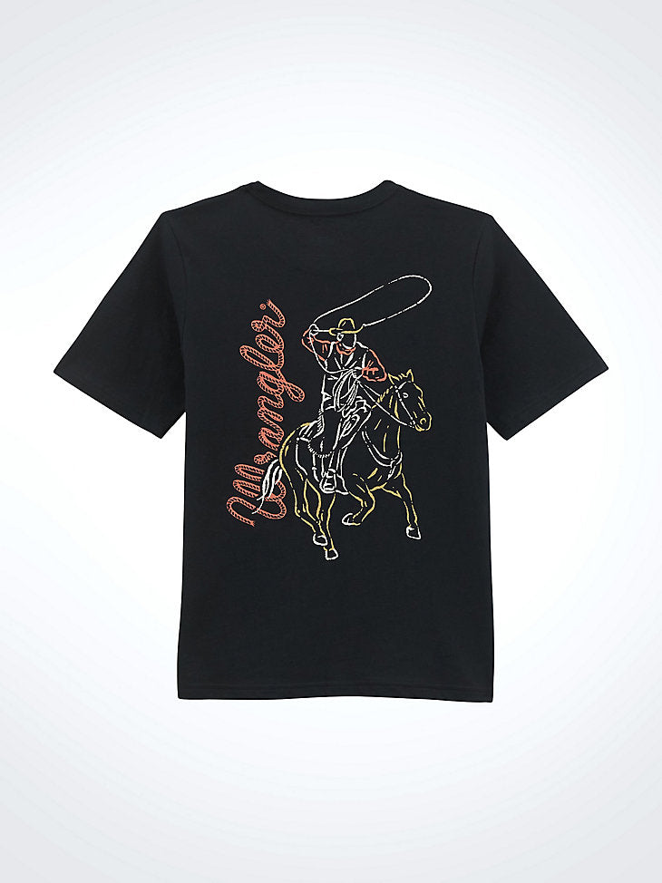 Wrangler Boys Line Drawn Cowboy Tee