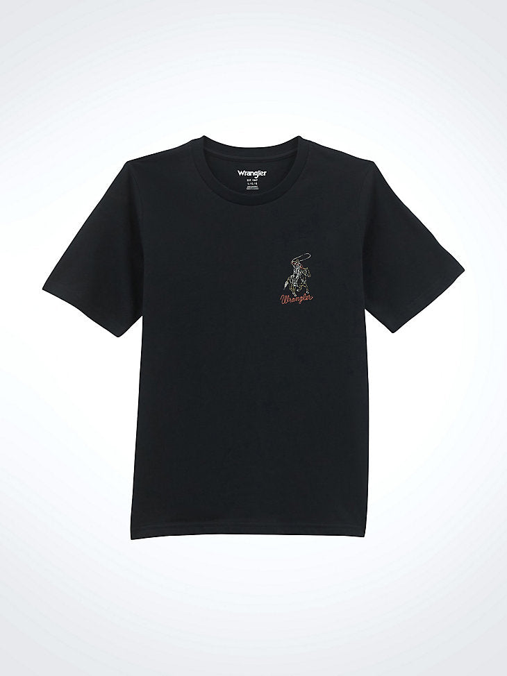Wrangler Boys Line Drawn Cowboy Tee front