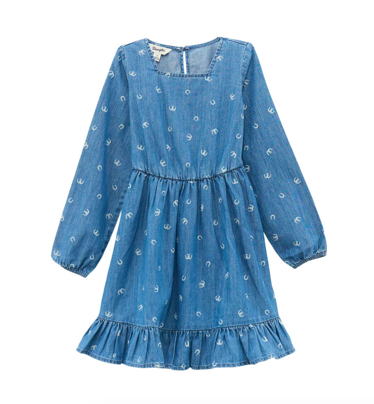 Wrangler Girls Denim Horseshoe Dress Buy at boltranchstore.com western wear little girls 