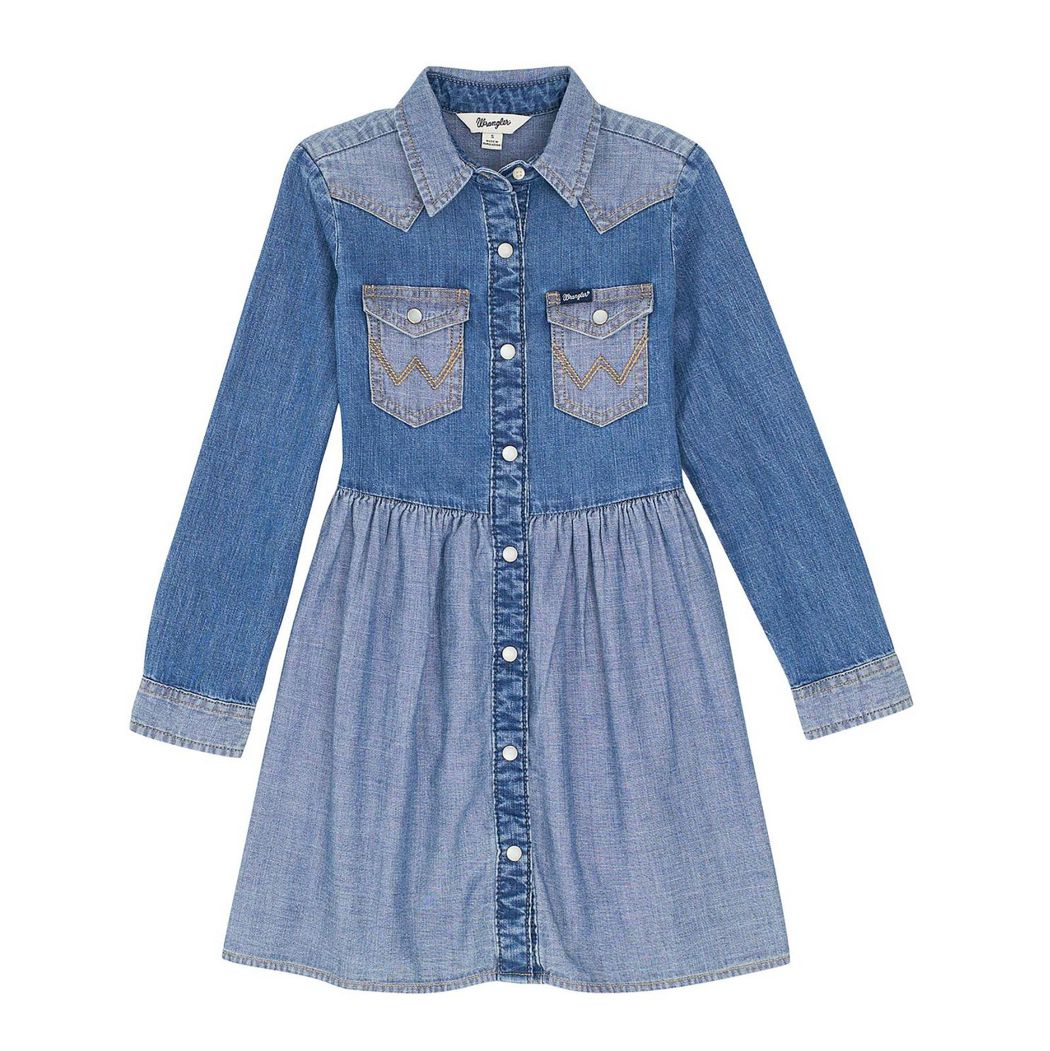 Wrangler Girls West Ls Denim Dress Two Tone Buy at Boltranchstore.com