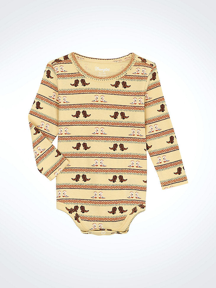 Wrangler I&T Baby Boy Tan Boots Onesie at boltranchstore.com